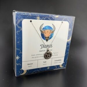 Taurus Zodiac Medallion Necklace .925 Sterling Silver